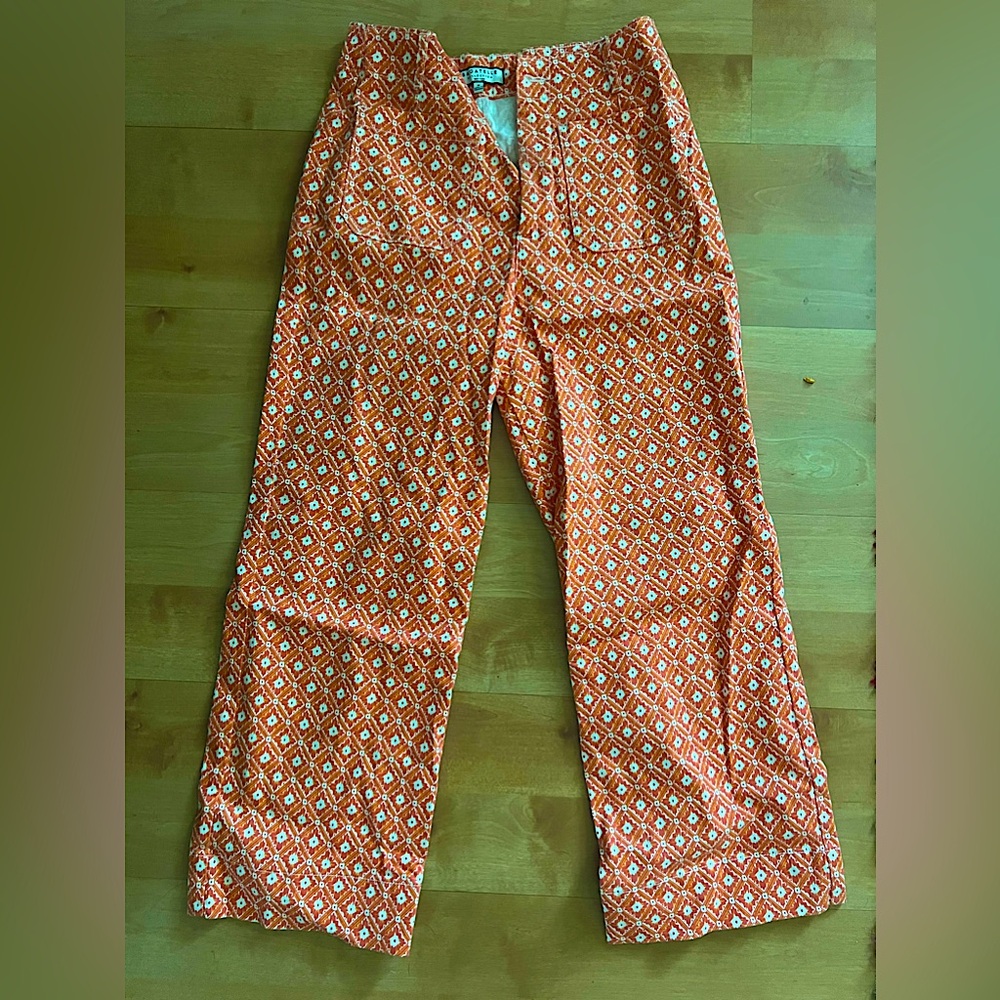 Orange and White high rise Bagatelle Pants
